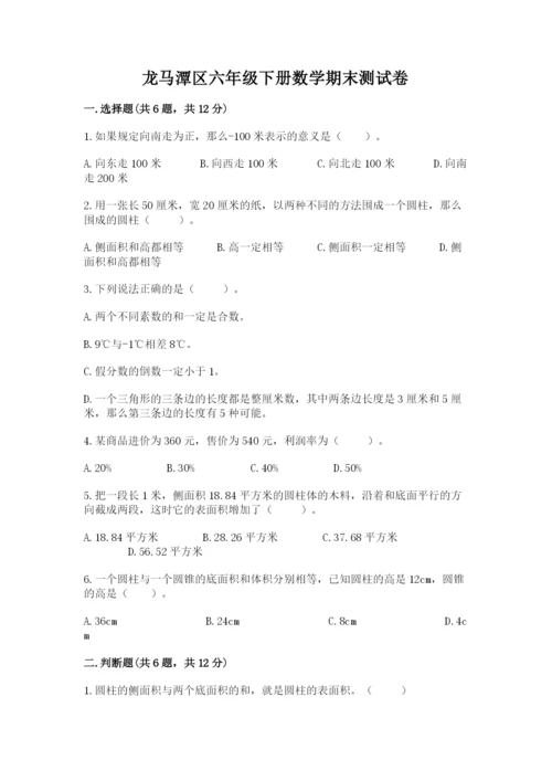 龙马潭区六年级下册数学期末测试卷往年题考.docx