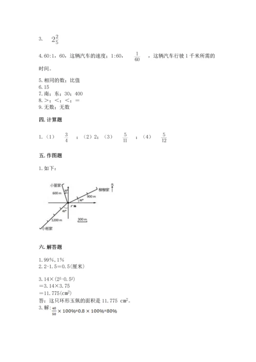 人教版六年级上册数学期末测试卷含答案（最新）.docx