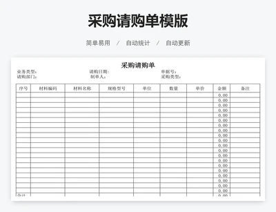 采购请购单模版