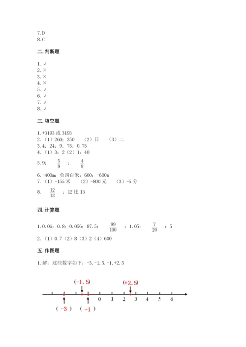 北师大版小学六年级下册数学期末综合素养测试卷含答案【名师推荐】.docx