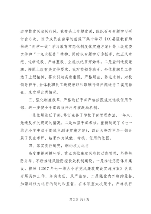 学校落实党风廉政建设责任制自查情况报告.docx