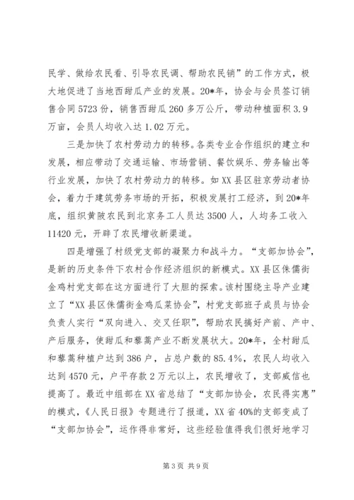 农村专业合作组织建设工作会的讲话.docx