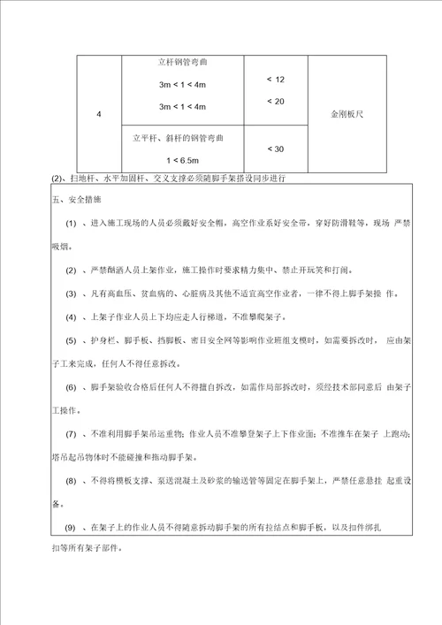 大堂满堂脚手架技术交底