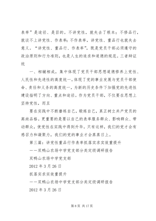 对讲党性、重品行、作表率活动的认识与思考.docx