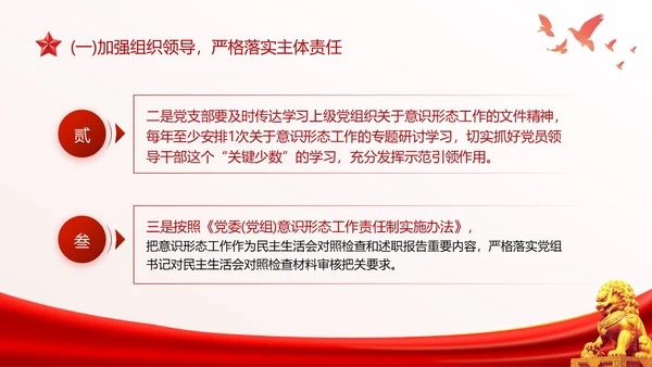 红色简约意识形态专题党课PPT