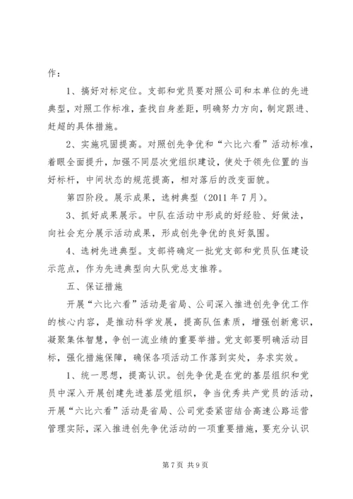 路政一中队六比六看实施方案 (2).docx