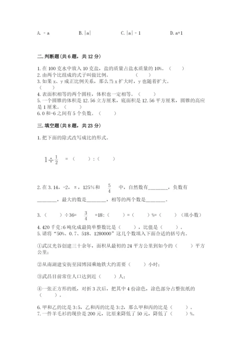 新平彝族傣族自治县六年级下册数学期末测试卷及1套完整答案.docx