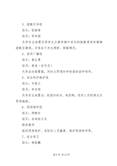 龙凤镇一中防震减灾安全演练活动实施方案.docx