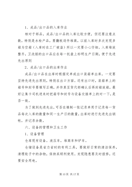 仓管工作总结心得范文精选.docx