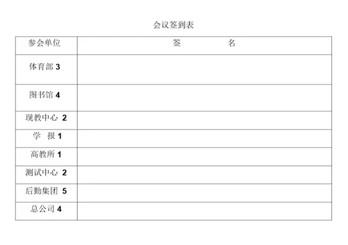 河北科技大学会议签到表