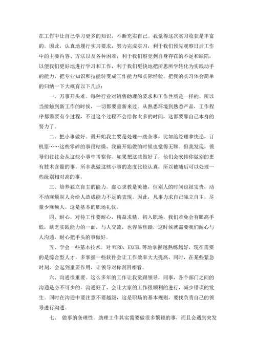 助理的实习报告模板锦集八篇.docx