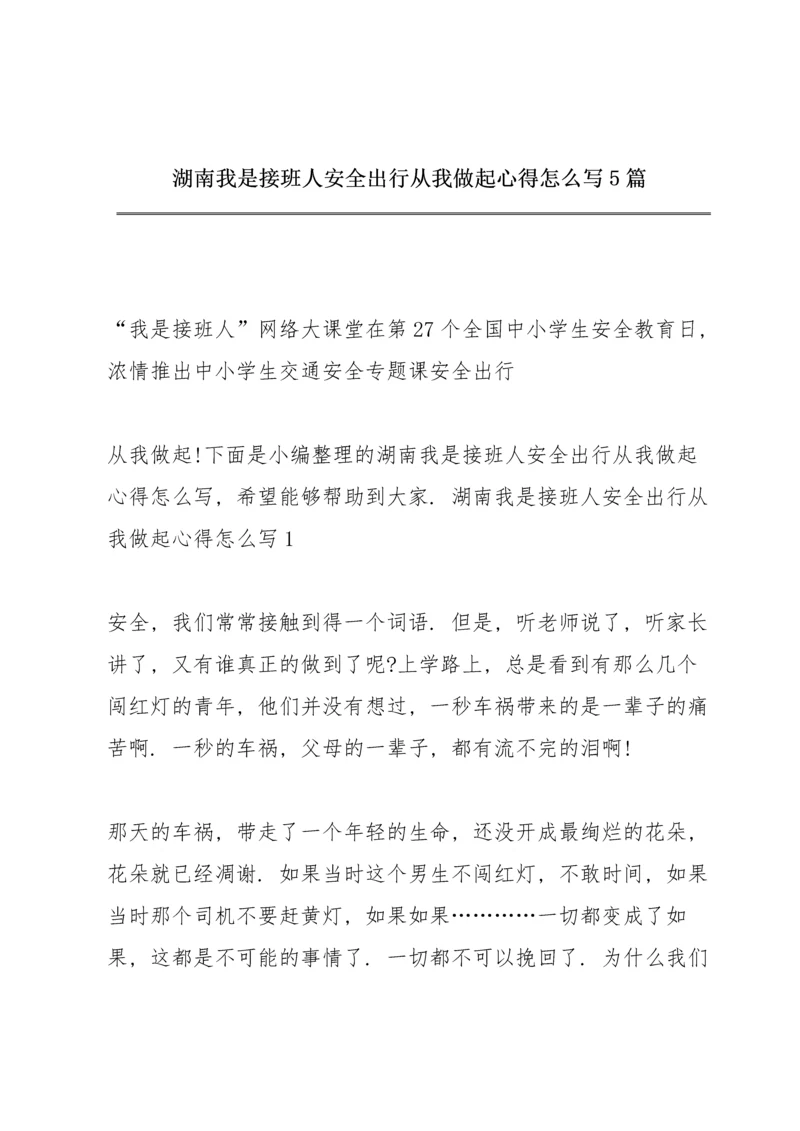 湖南我是接班人安全出行从我做起心得怎么写5篇.docx