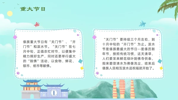 认识少数民族傣族通用PPT模板