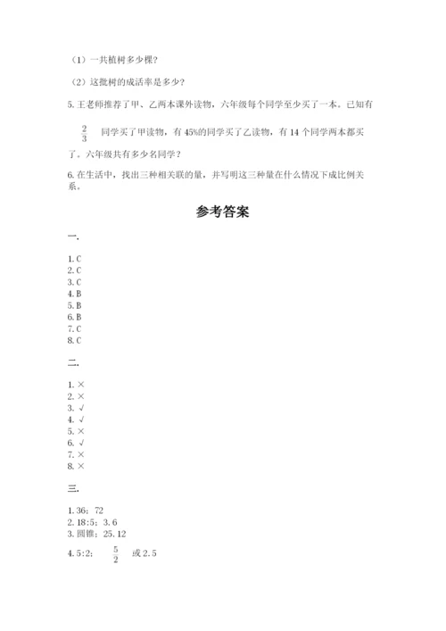 人教版数学小升初模拟试卷附完整答案【全国通用】.docx