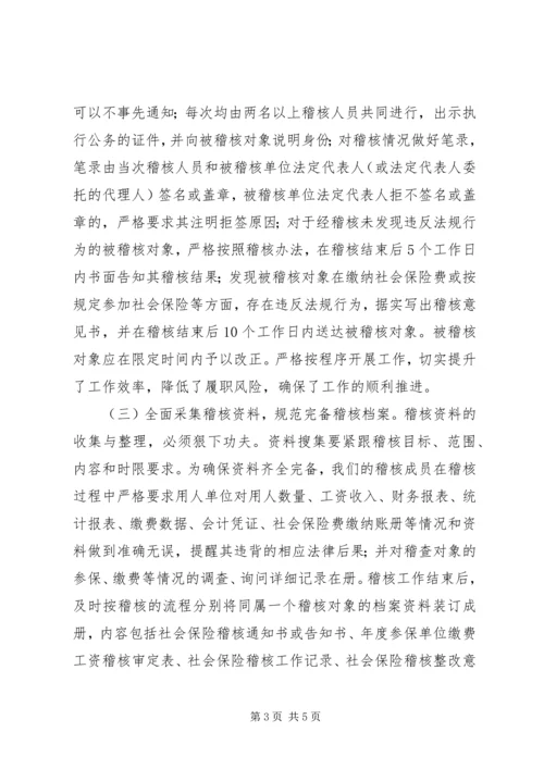 县社会保险稽核工作汇报.docx