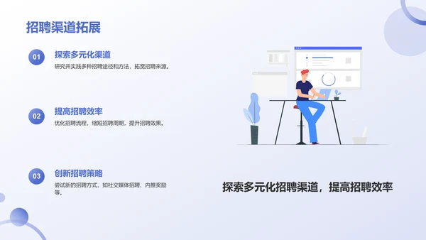 蓝色3D风人力资源通用年中工作总结汇报PPT模板