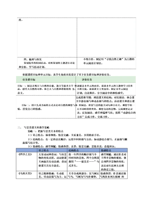 部编版语文五年级上册第七单元教材分析