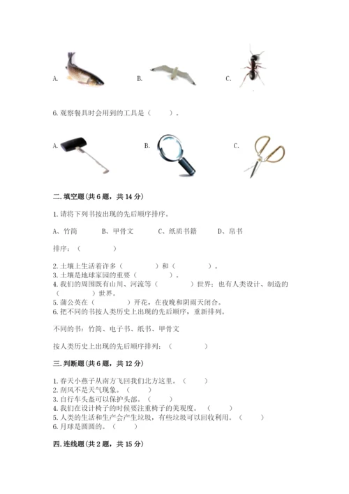 教科版小学二年级上册科学期末测试卷带答案（能力提升）.docx