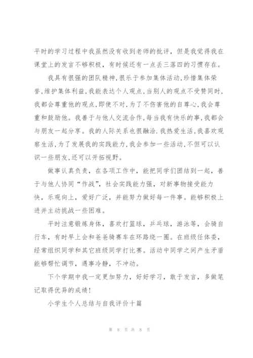 小学生个人总结与自我评价范文十篇.docx