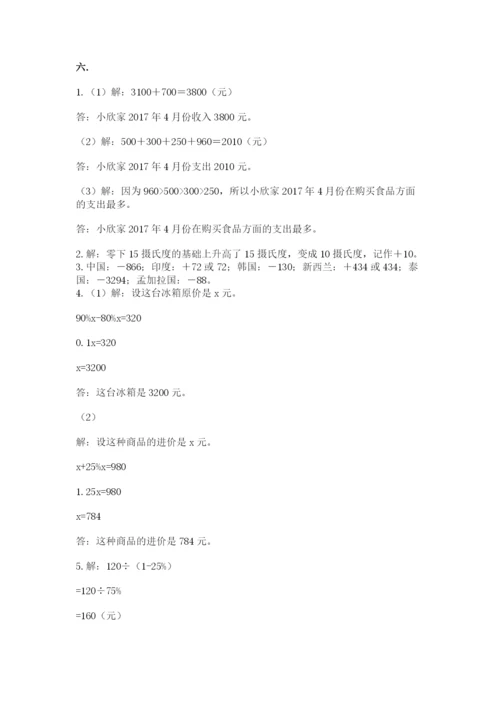 小学毕业班数学检测卷精品（历年真题）.docx