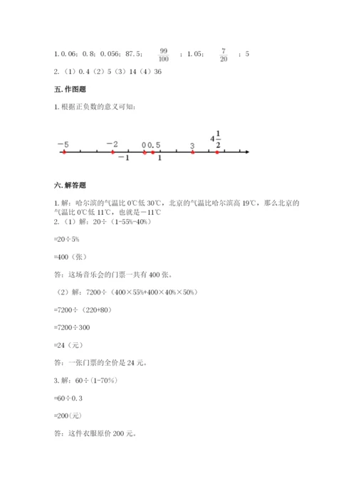 人教版六年级下册数学期末测试卷附答案【名师推荐】.docx