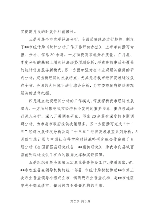 统计局上半年工作总结和下半年工作计划精编.docx