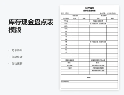 库存现金盘点表模版