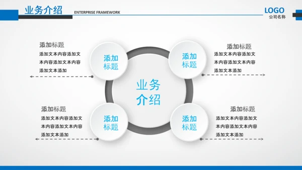 公司企业介绍蓝色工作汇报述职总结PPT