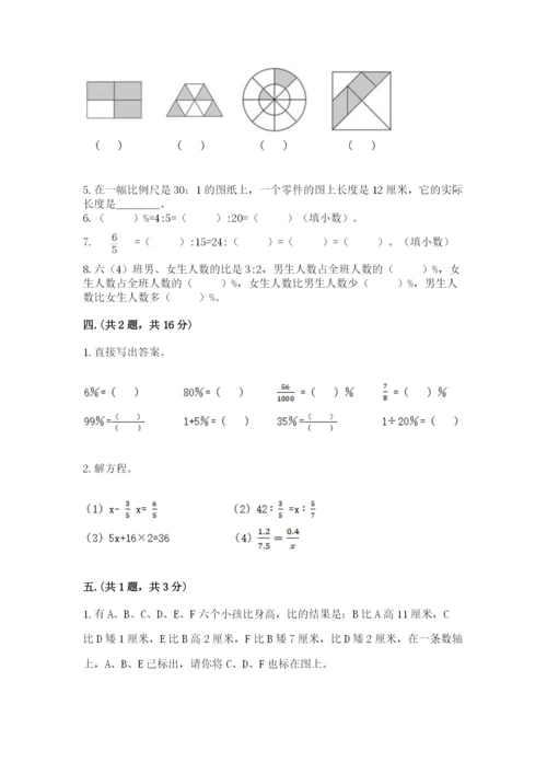 小学六年级下册数学摸底考试题及参考答案【名师推荐】.docx