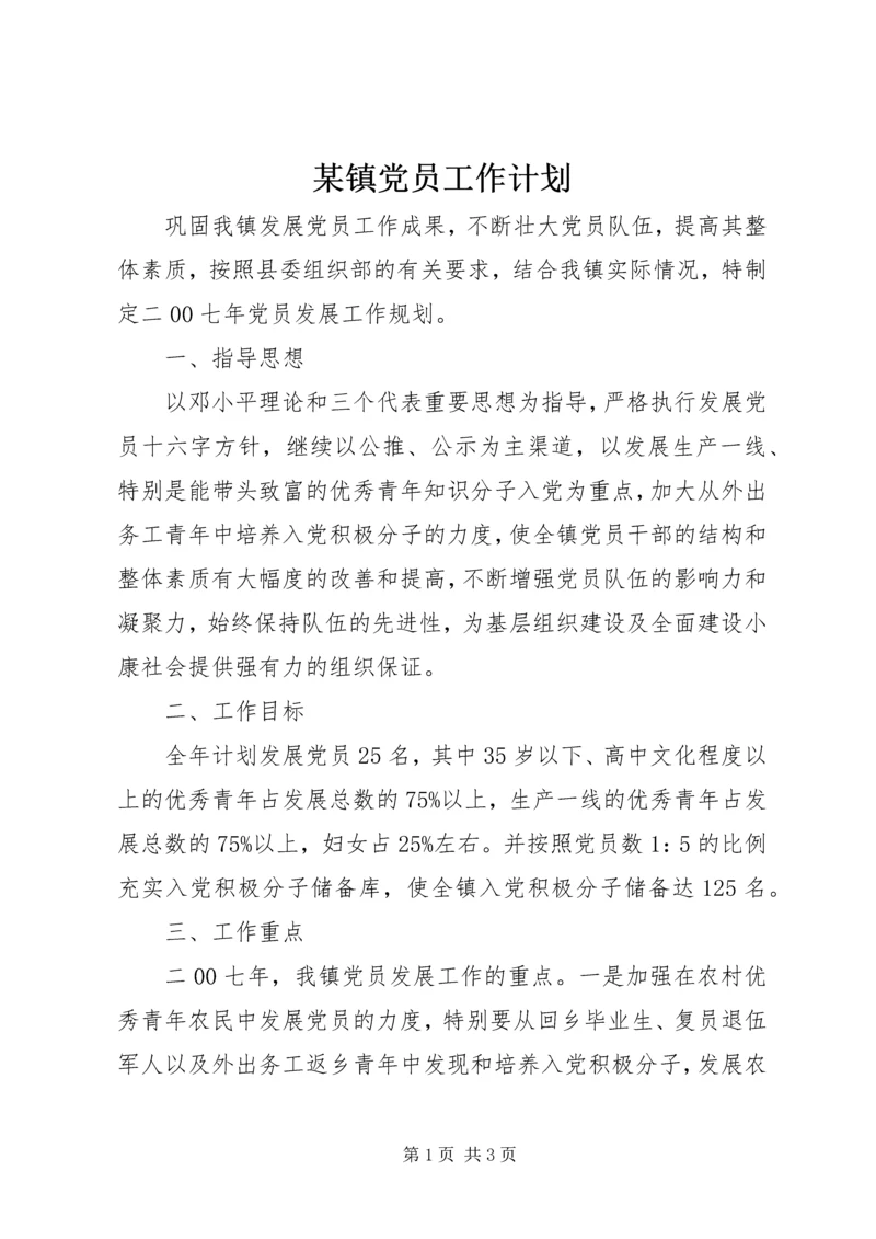 某镇党员工作计划.docx