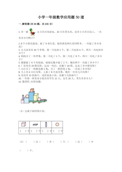 小学一年级数学应用题50道有解析答案.docx