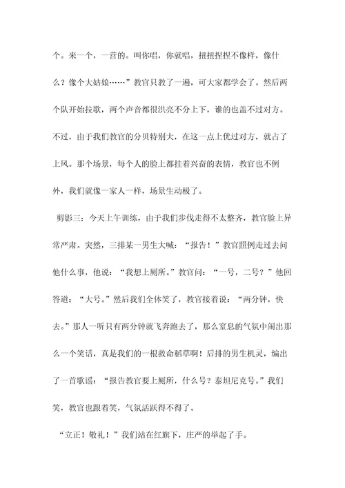 军训剪影作文