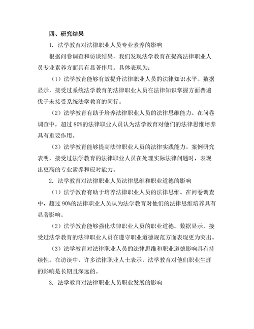 法学教育对法律职业发展的影响研究