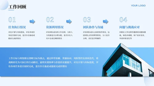 蓝色简约风工作汇报通用PPT模板