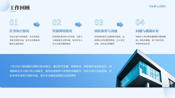 蓝色简约风工作汇报通用PPT模板