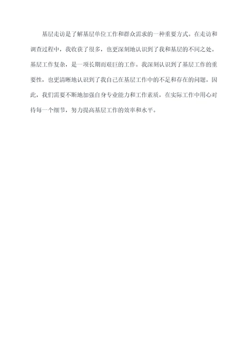 基层走访个人总结