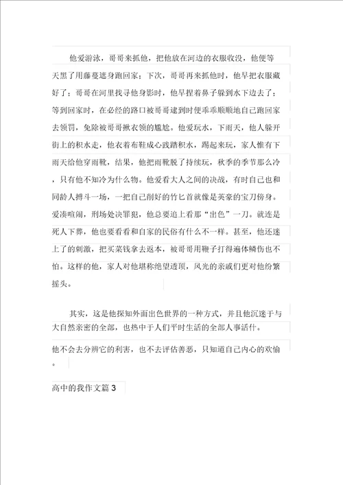 高中的我作文4篇精选
