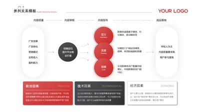 黑红简约风并列关系页