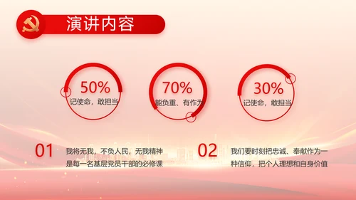 红色乡镇干部个人述职报告动态PPT