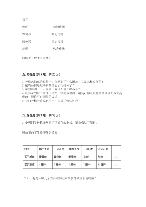 教科版科学四年级下册第一单元《植物的生长变化》测试卷精品【名师推荐】.docx