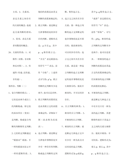 2023年普通逻辑自考复习重点.docx