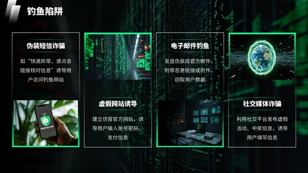 绿色科技风网络安全宣传周科普讲座PPT模板