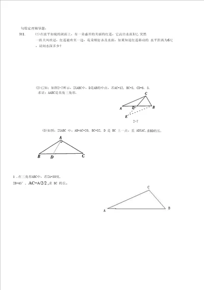 勾股定理提高及竞赛题