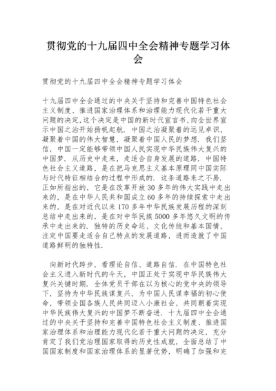 贯彻党的十九届四中全会精神专题学习体会.docx