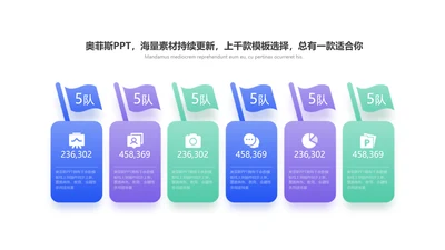 创意时尚列表关键词6项PPT单页