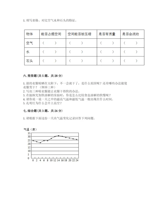 教科版小学三年级上册科学期末测试卷最新.docx