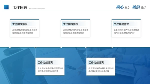 蓝色商务励志风年中工作总结年中总结述职报告工作汇报ppt模板
