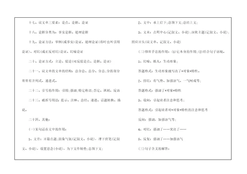 2021高考语文最新超全的答题技巧
