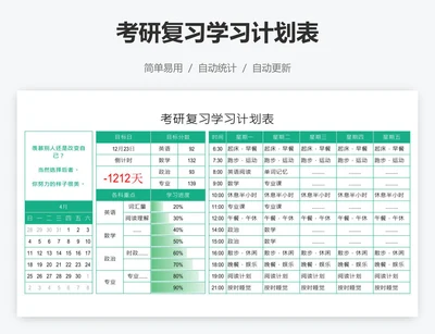 考研复习学习计划表