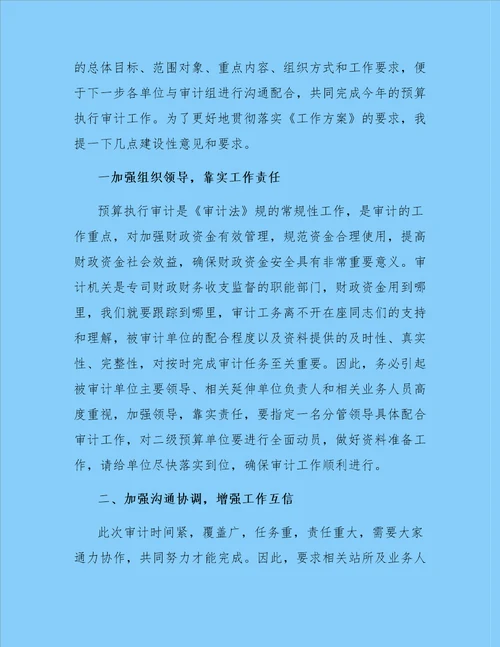 关于审计进点会领导讲话稿精选3篇